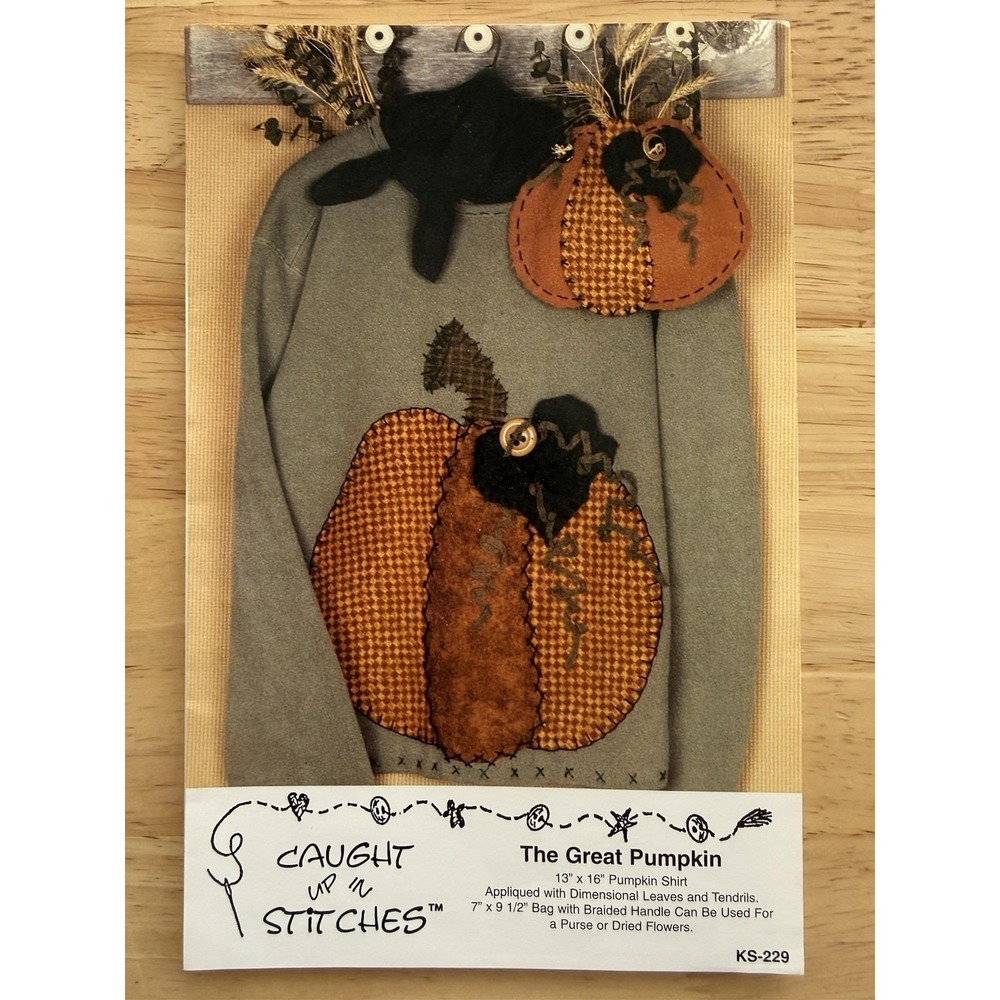The Great Pumpkin Appliqué Shirt & Bag Pattern KS-229 Caught Up in Stitches UC